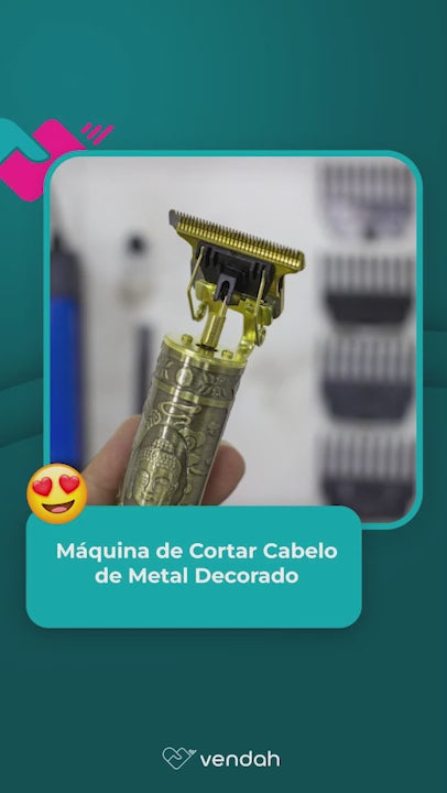 Máquina de Cortar Cabelo de Metal Decorado