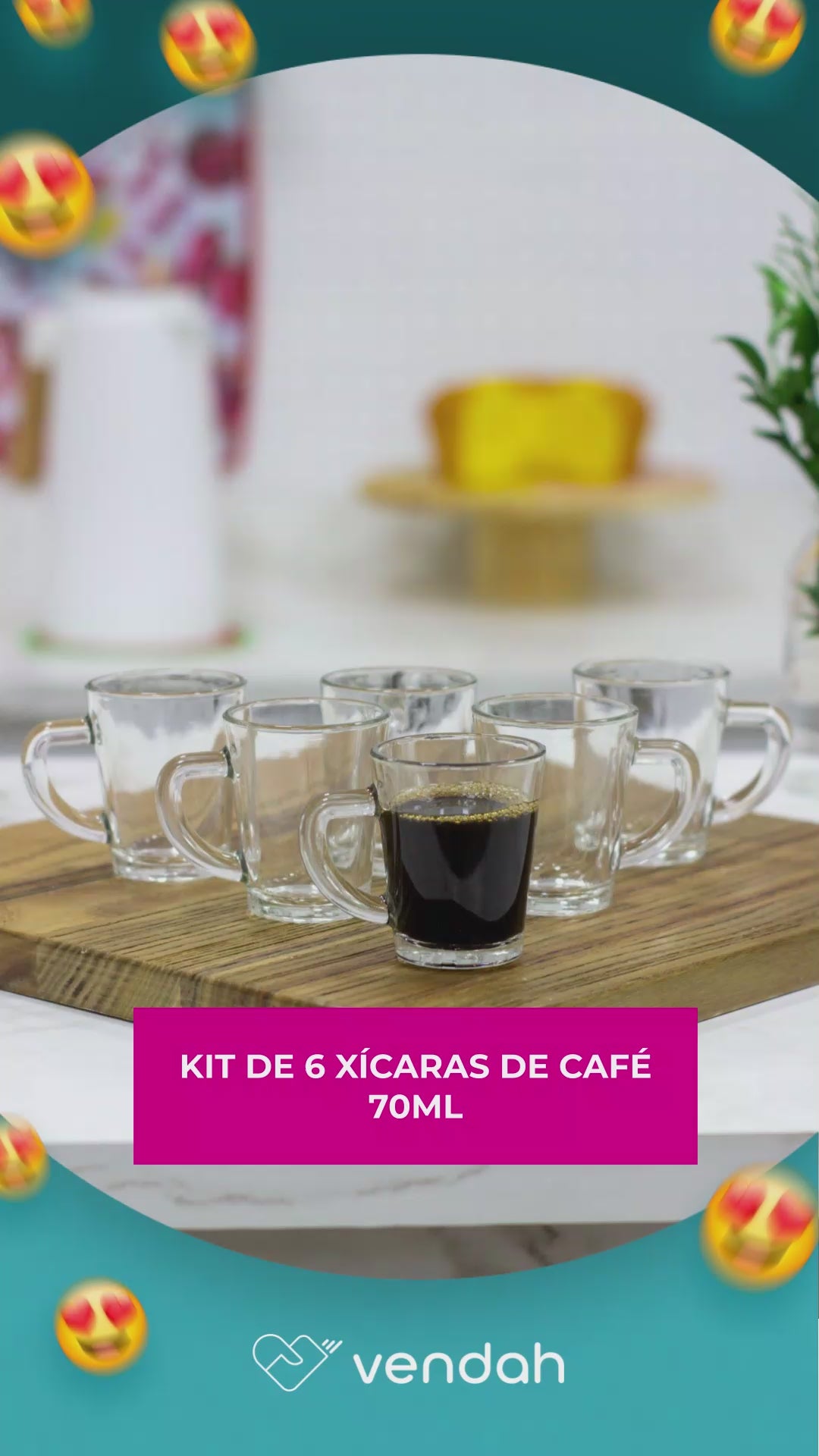 Kit de 6 Xícaras de Café - 70 ml