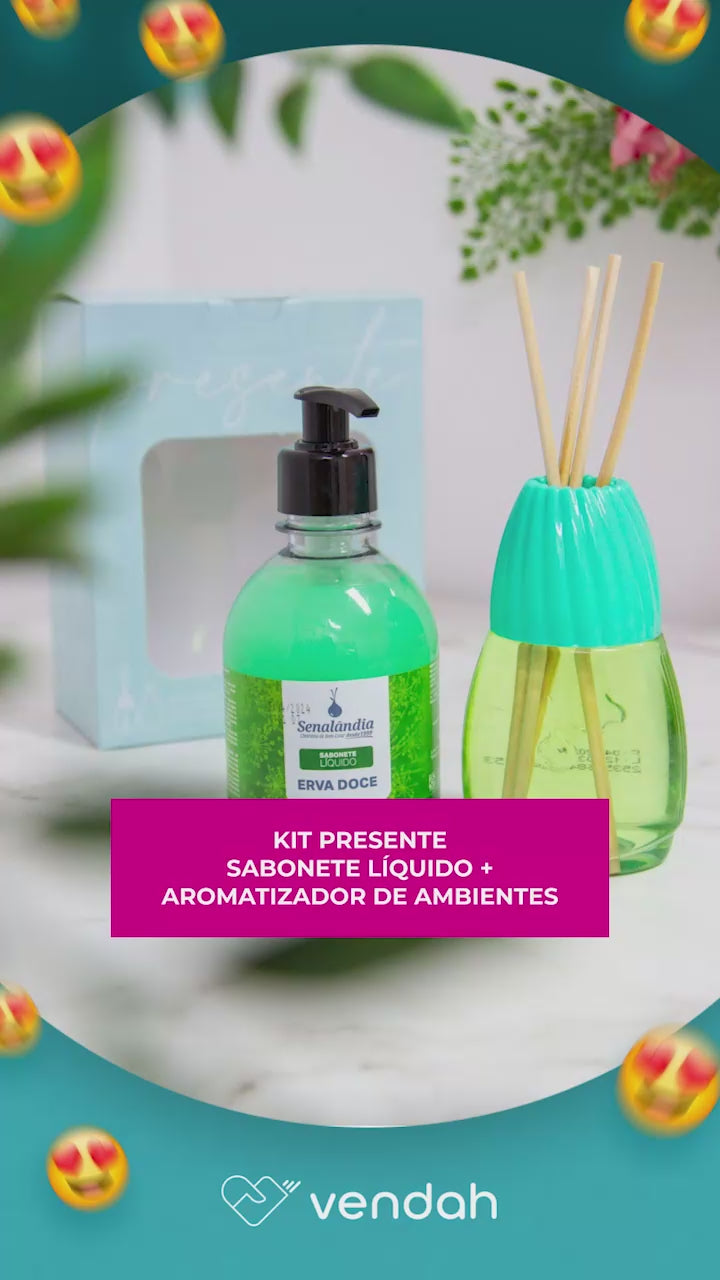 Kit Presente Sabonete Líquido + Aromatizador de Ambientes