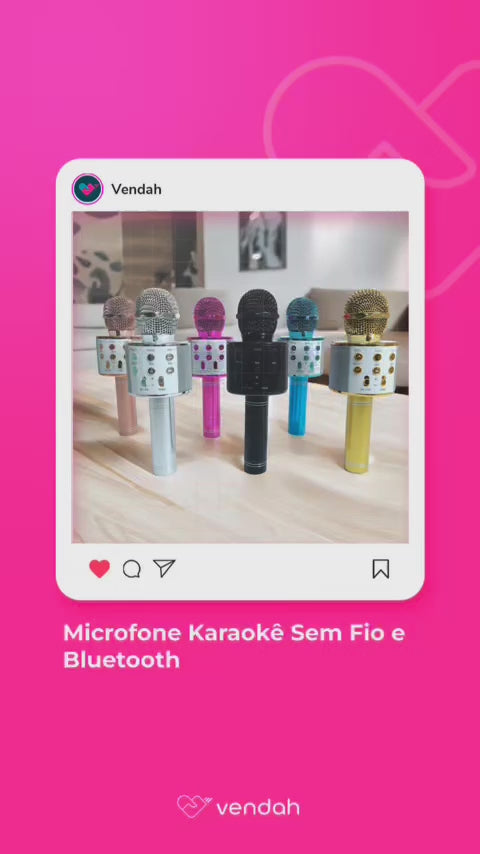 Microfone Karaokê - Sem Fio e Bluetooth