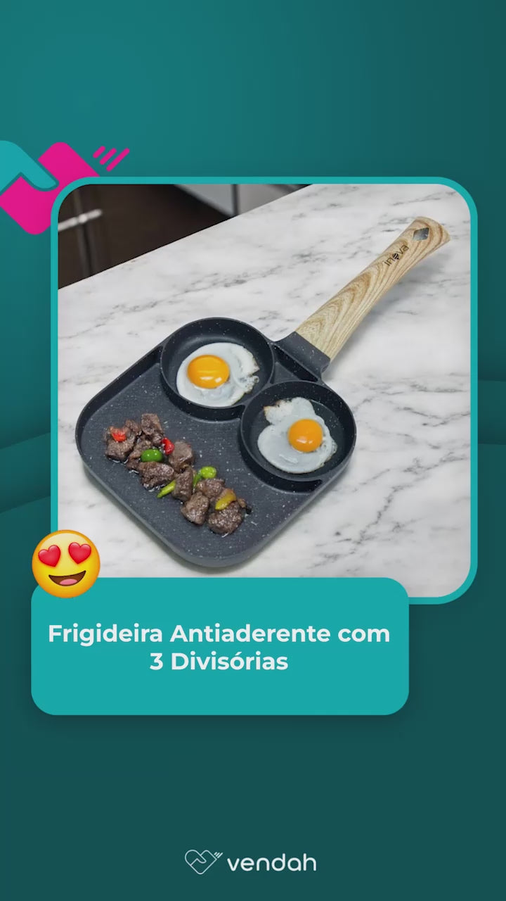 Combo 2 Frigideiras Antiaderente com 3 Divisórias