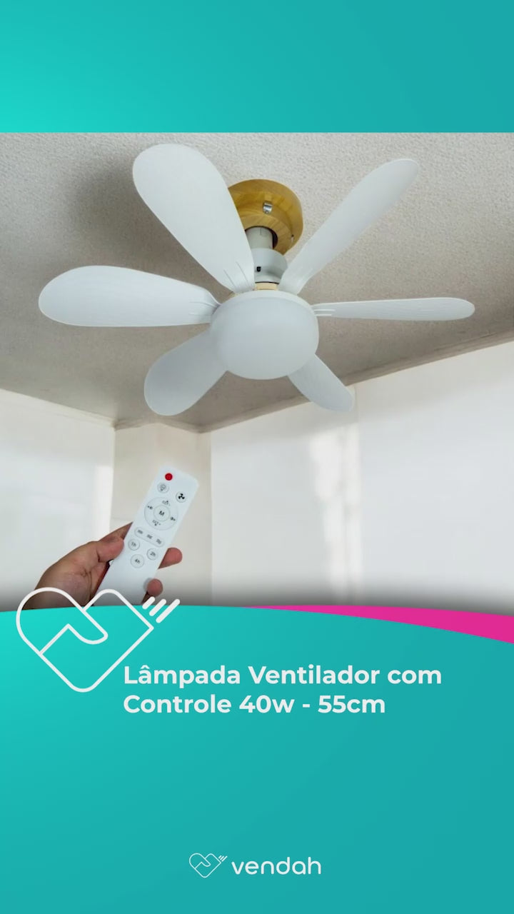 Lâmpada Ventilador com Controle 40W - 55cm