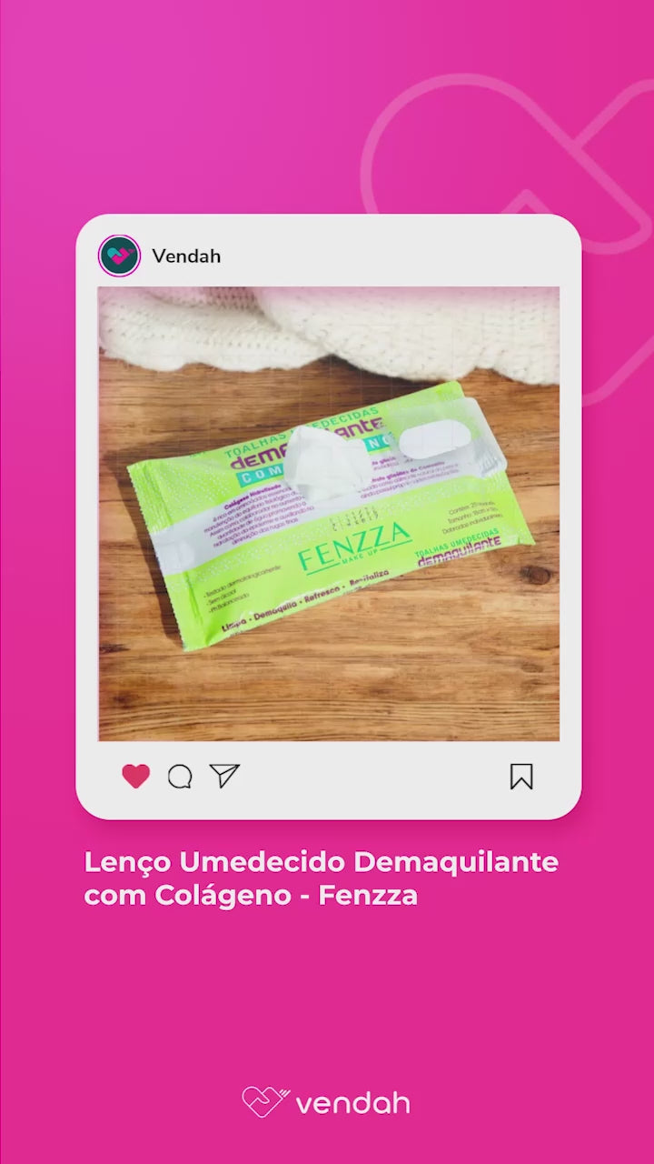 Lenço Umedecido Demaquilante com Colágeno - Fenzza