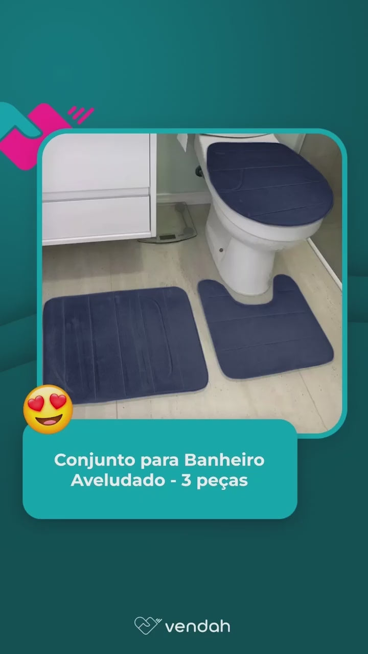 Conjunto para Banheiro Aveludado - 3 Peças