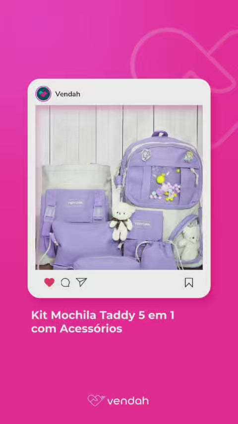 Kit Mochila Teddy 5 em 1 com Acessórios