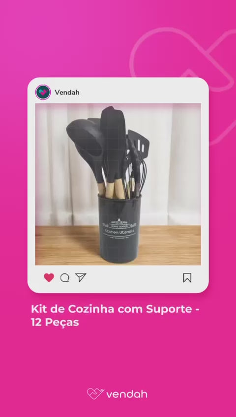 Kit de Cozinha com Suporte - 12 Peças