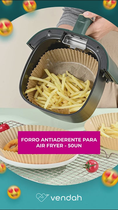 Forro Antiaderente para Air Fryer - 19.5 x 4.5 cm - 50 unidades