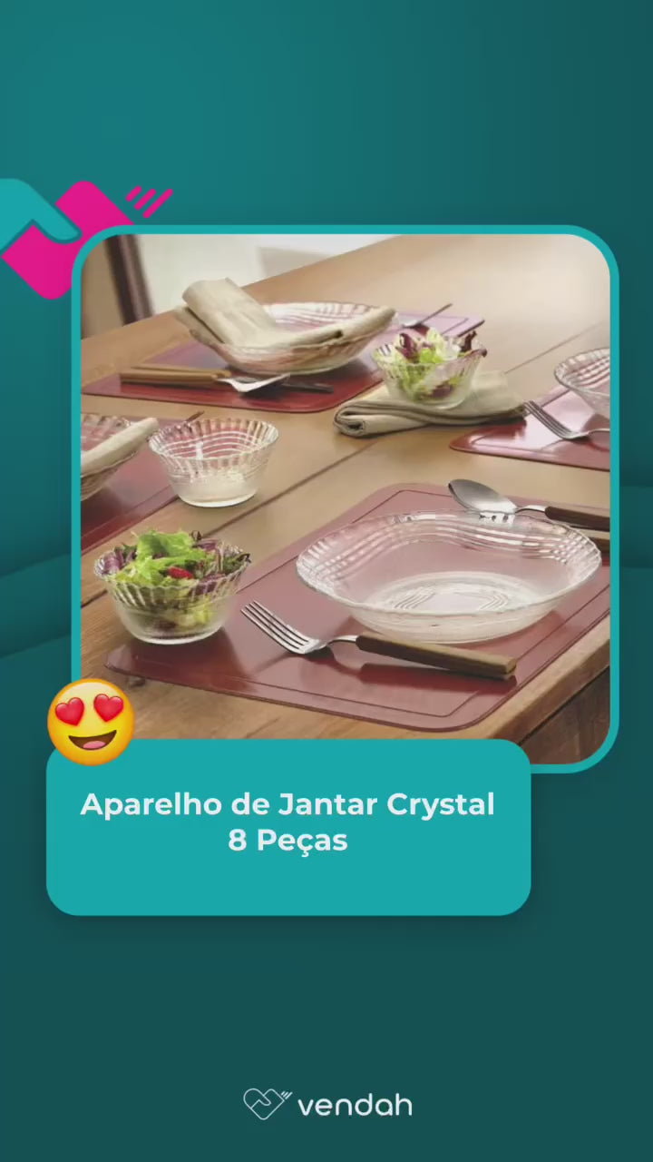 Aparelho de Jantar Crystal - 8 Peças