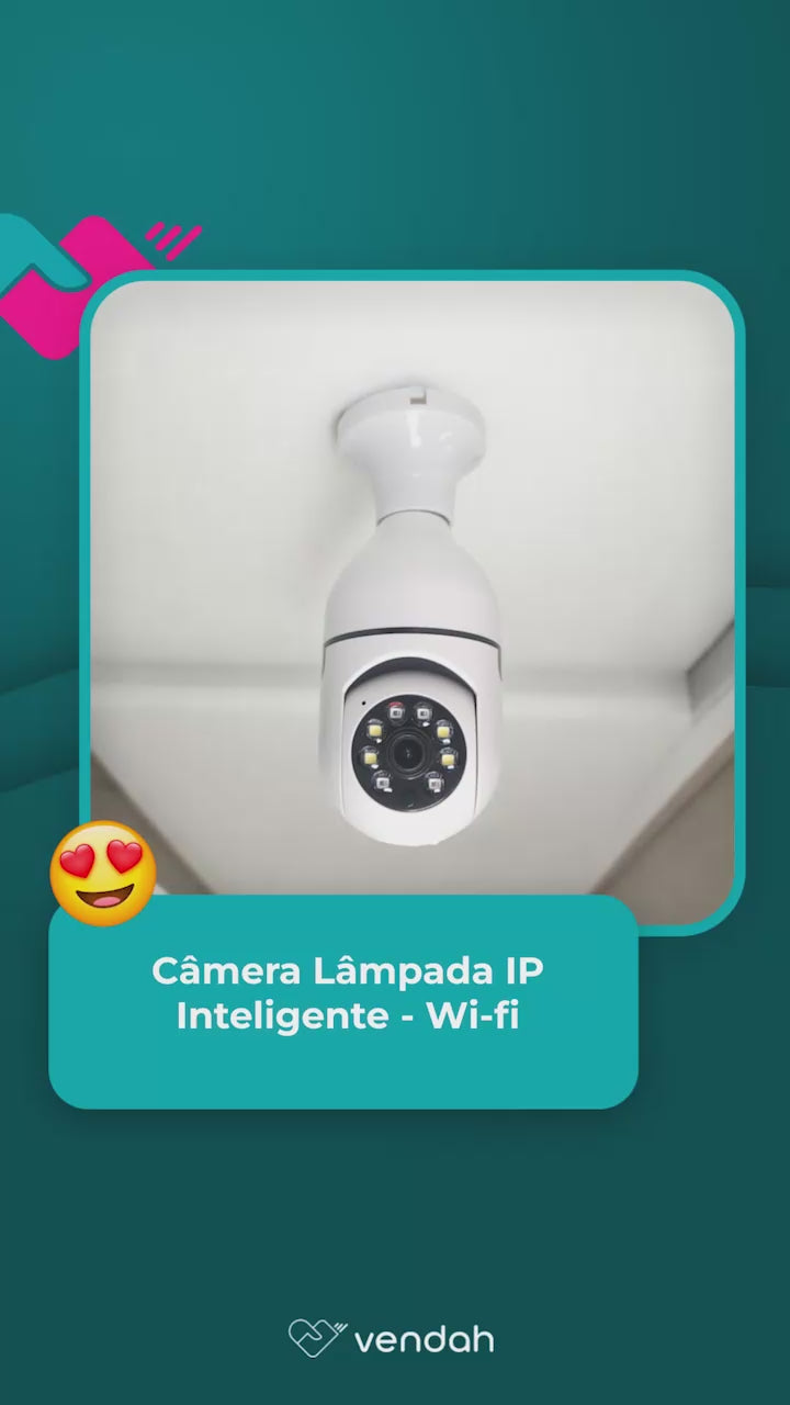 Câmera Lâmpada IP Inteligente - Wi-fi