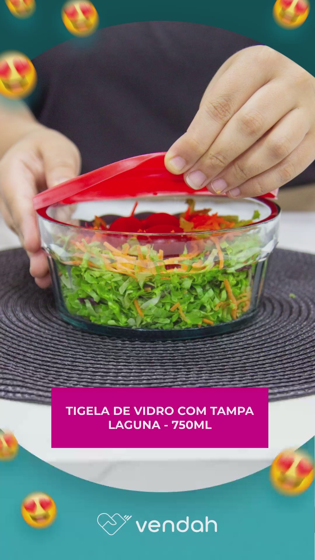 Tigela de Vidro com Tampa Laguna - 750ml