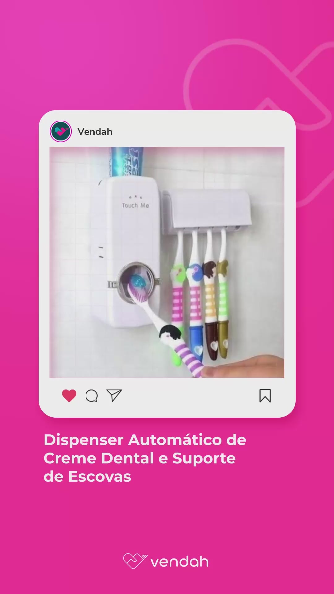 Dispenser Automático de Creme Dental e Suporte de Escovas