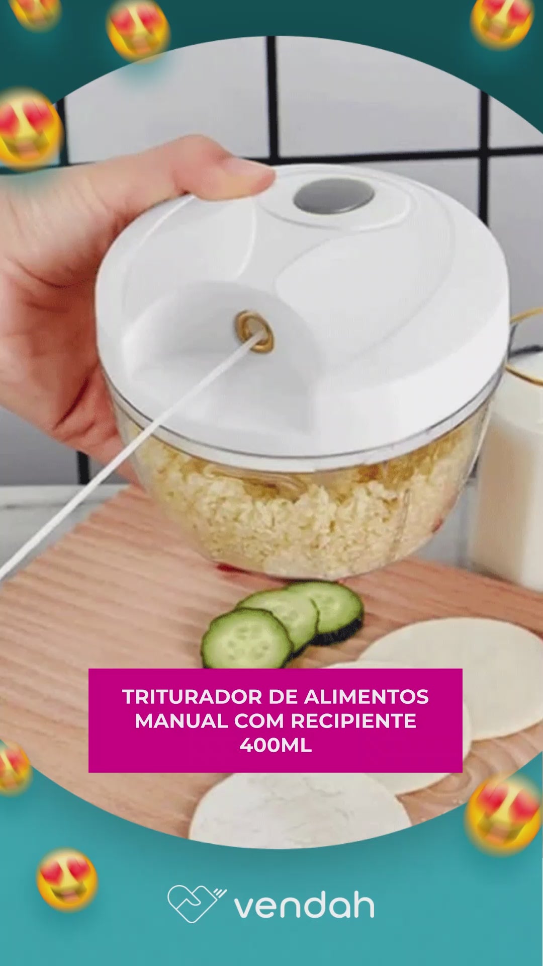 Promoção Exclusiva - Triturador Manual de Alimentos 400ml