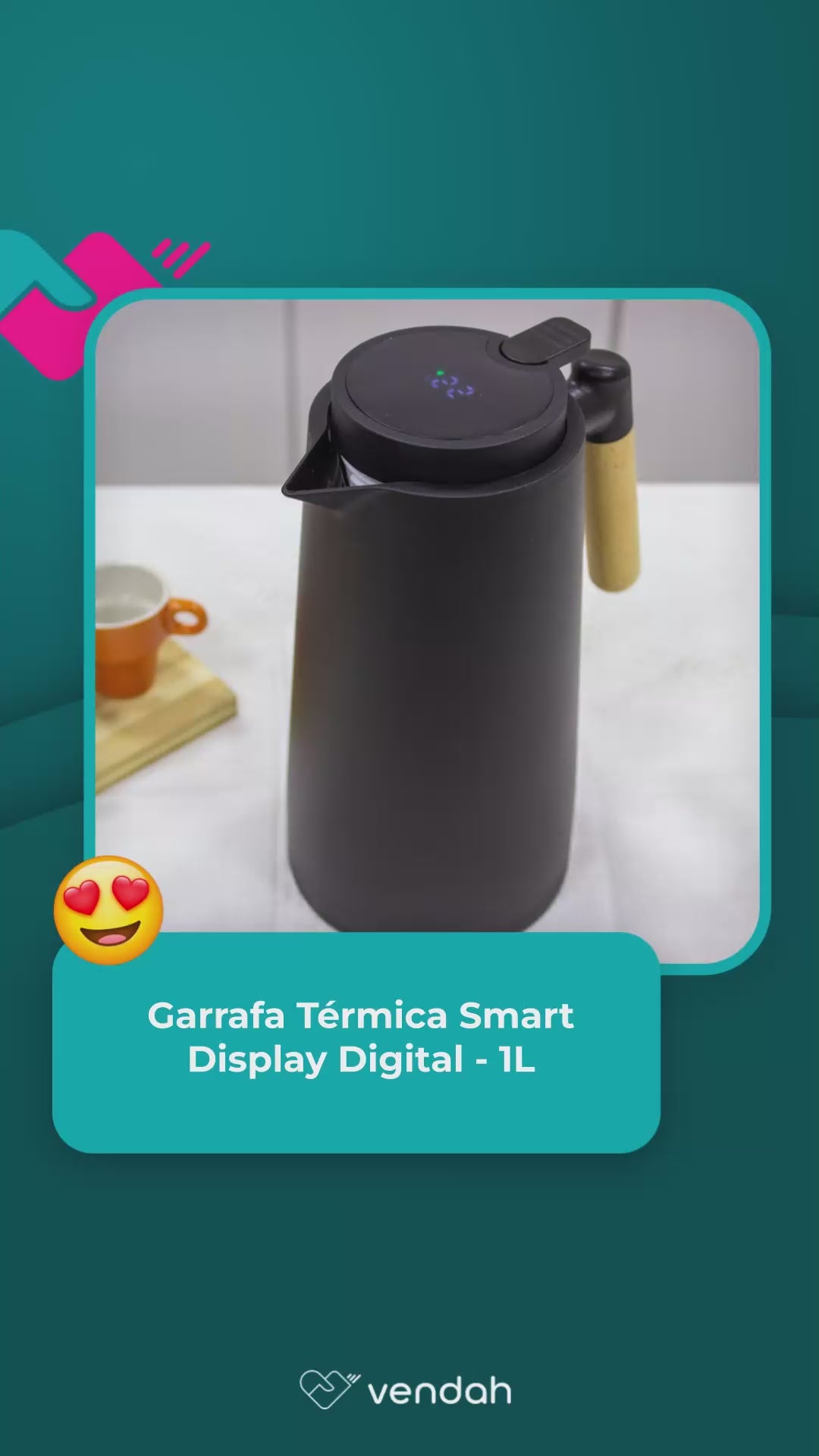 Garrafa Térmica Smart Display Digital - 1L