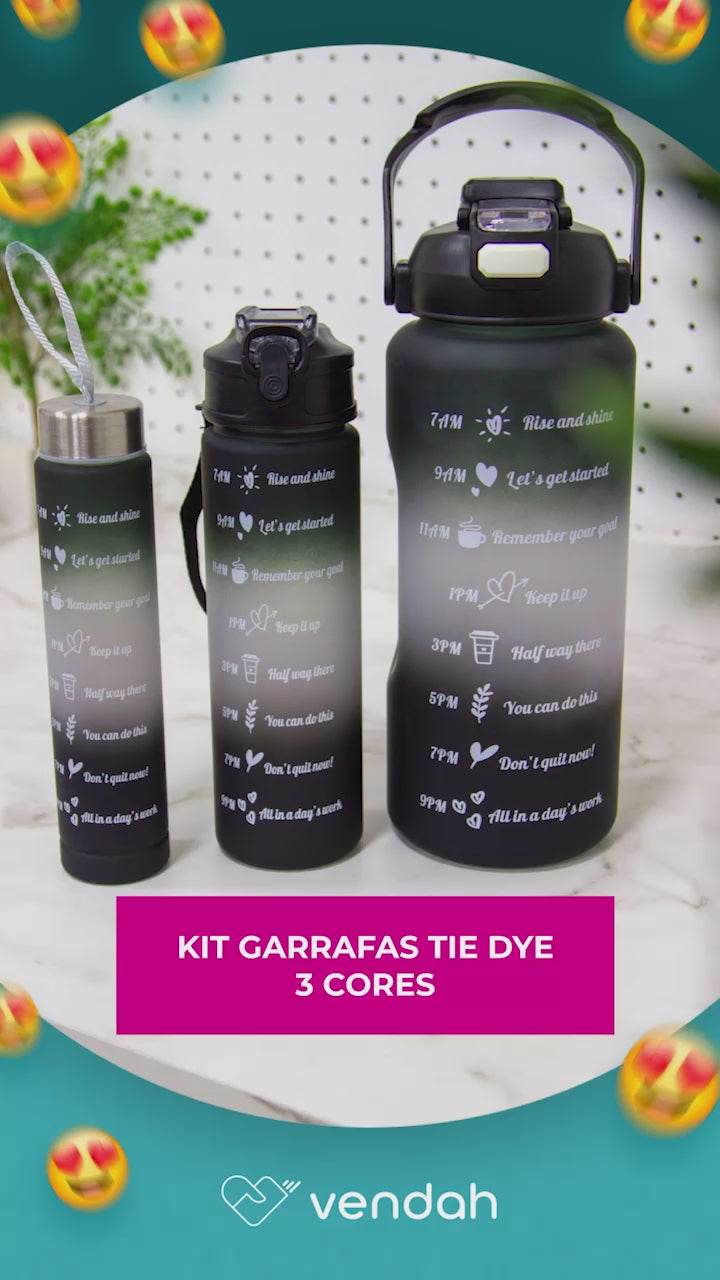 Kit com 3 Garrafas Tie Dye - 3 Cores