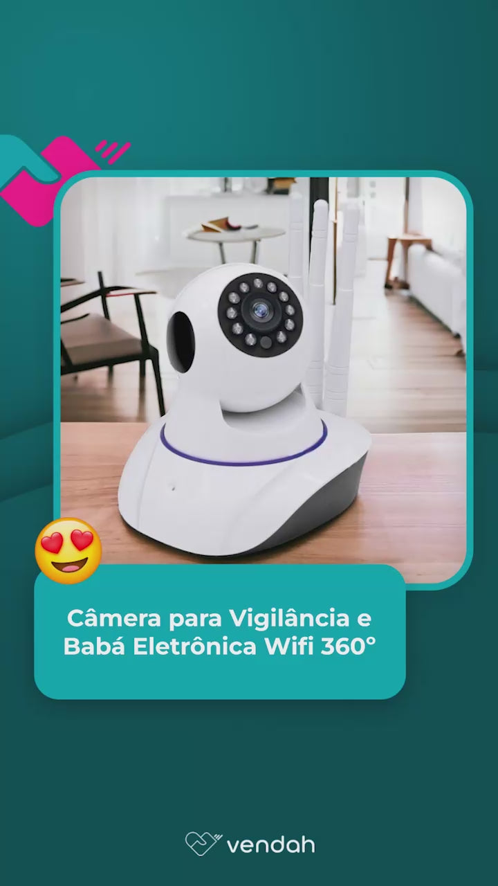 Câmera para Vigilância e Babá Eletrônica Wifi 360º - Controle via Smartphone