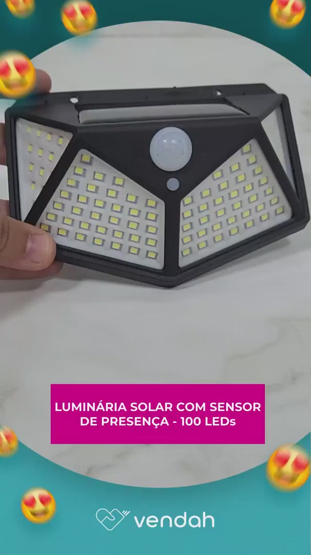 Combo 2 Luminárias Solar com Sensor - 100 LEDs