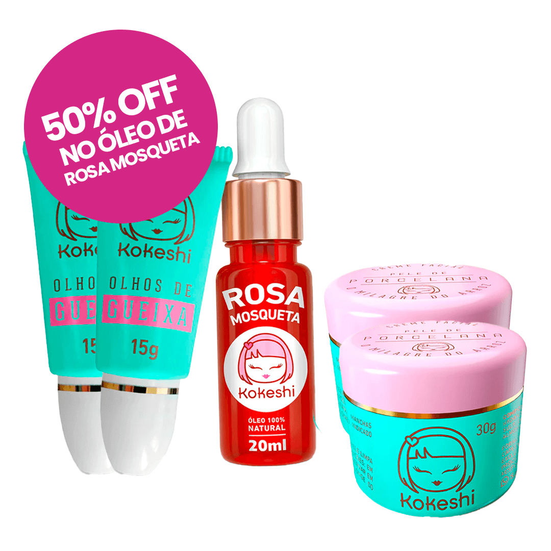 Super Kit Renovadores Faciais + Óleo de Rosa Mosqueta Kokeshi - 