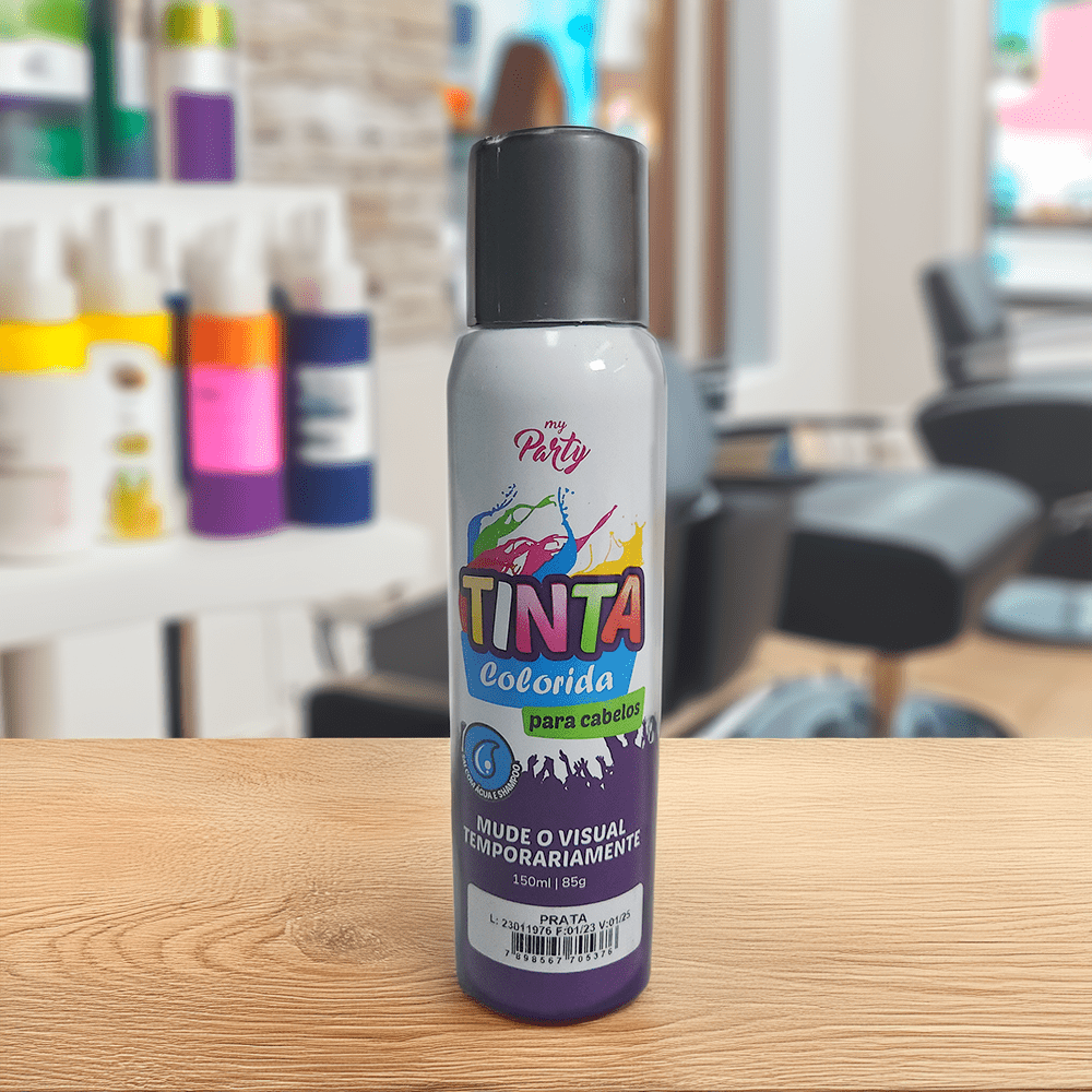 Tinta Spray Temporária para Cabelo - Prata