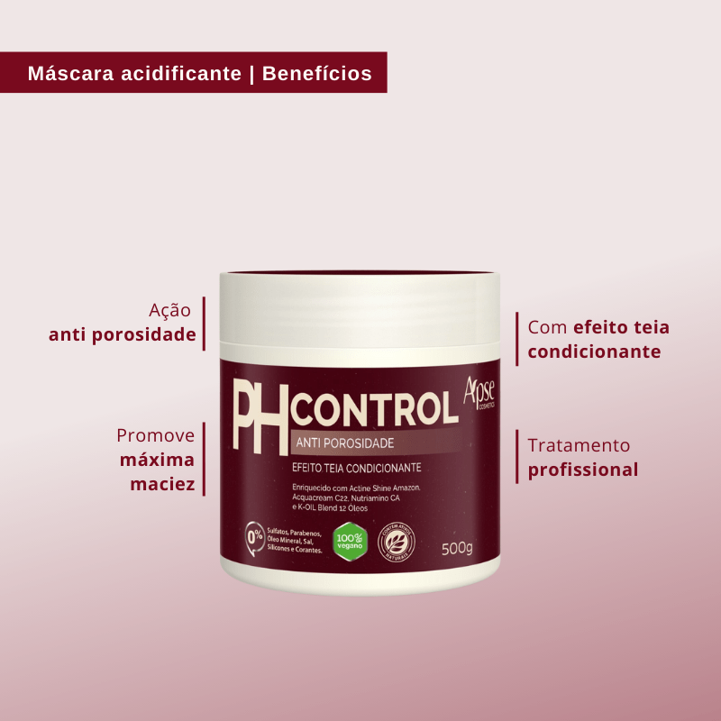 Tratamento Anti Porosidade PH CONTROL 500 Gr - Máscara Acidificante Tratamento Condicionante