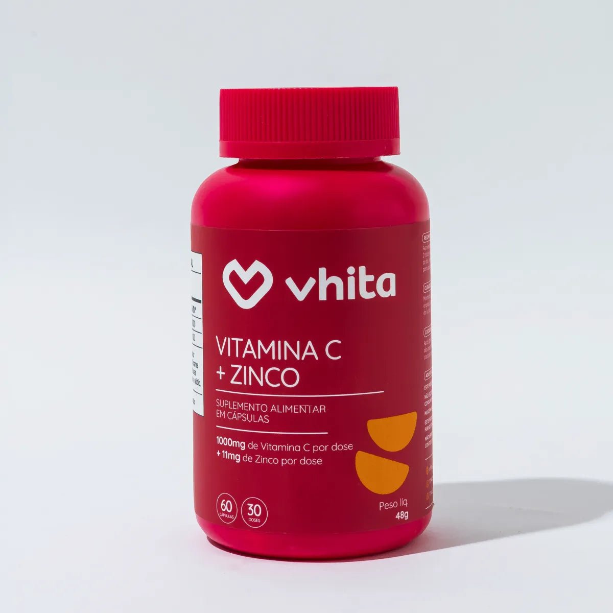 Vitamina C com Zinco em cápsulas de 1000mg - Zero Calorias - 