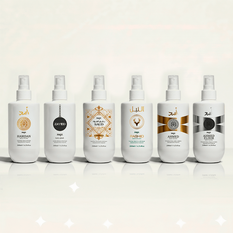 Zayed, Saud, Hamdan, Rashid, Ahmed e Ahmed Elixir -  Kit 6 Body Splash Desodorante Colônia 200ml