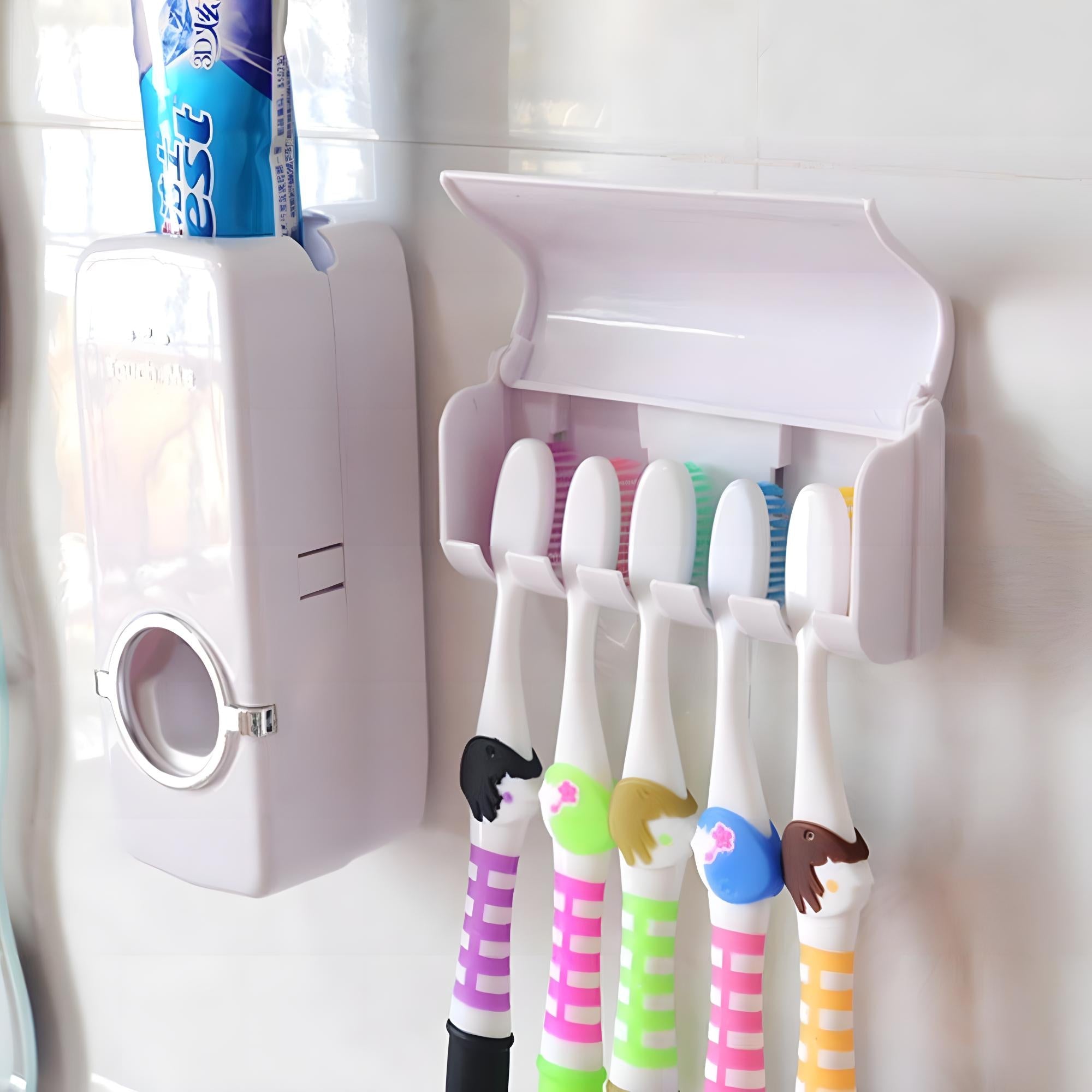 Dispenser Automático de Creme Dental e Suporte de Escovas - Dispenser VDH00169