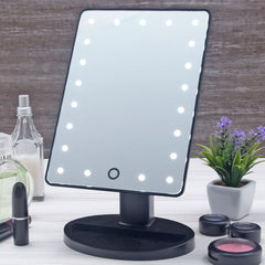 Espelho de Mesa Giratório com Luminária LED
