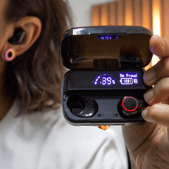 Fone de Ouvido Bluetooth M30 com Microfone e Case com Visor - Fone de Ouvido VDH03240