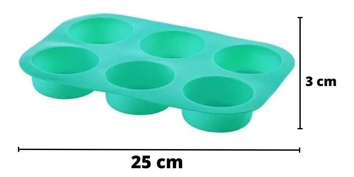 Forma para Cupcake Silicone - 6 Cupcakes - Forma VDH01907-03