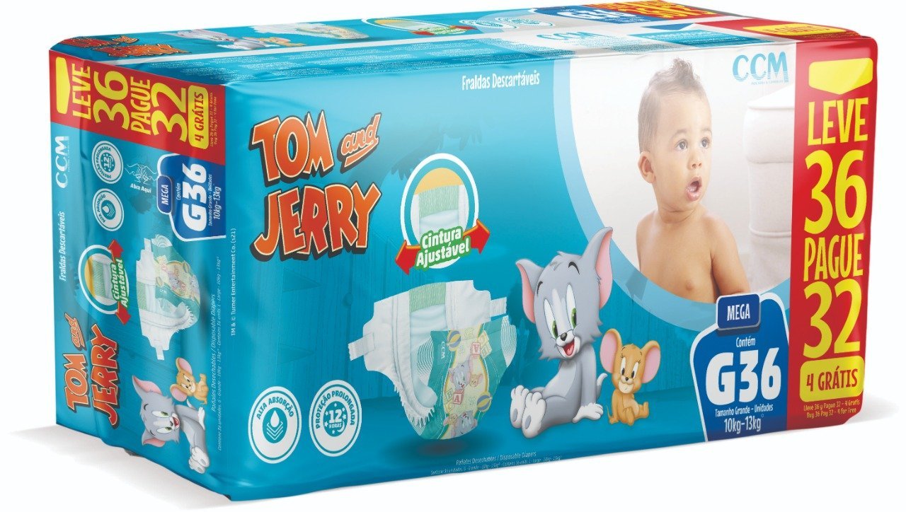 Fralda Tom & Jerry Mega - Fralda Tom & Jerry Mega VDH00512-2