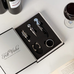 Kit de acessórios para vinho com 5 peças e estojo - Utensílio de Cozinha VDH03059