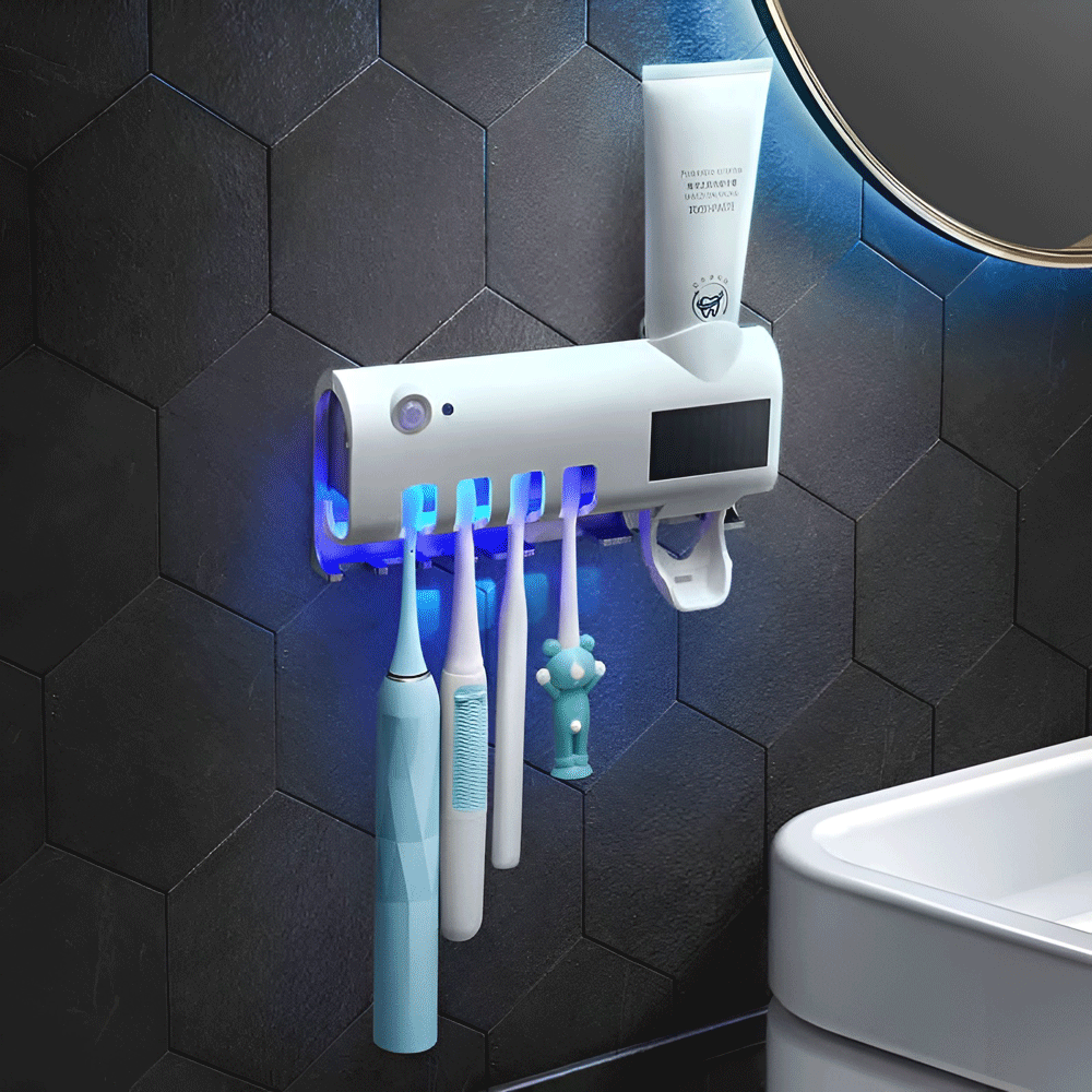 Porta Escova Dental com Esterilizador UV - Recarregável - Porta escova VDH00679