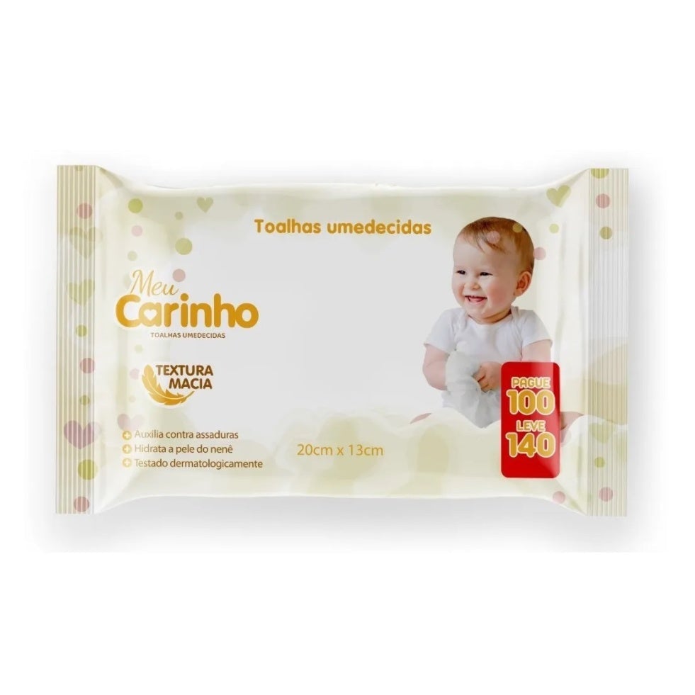 Promoção - 5 Lenço umedecido Meu Carinho - 140 unidades - Lenços umedecidos para bebês VDHB0009