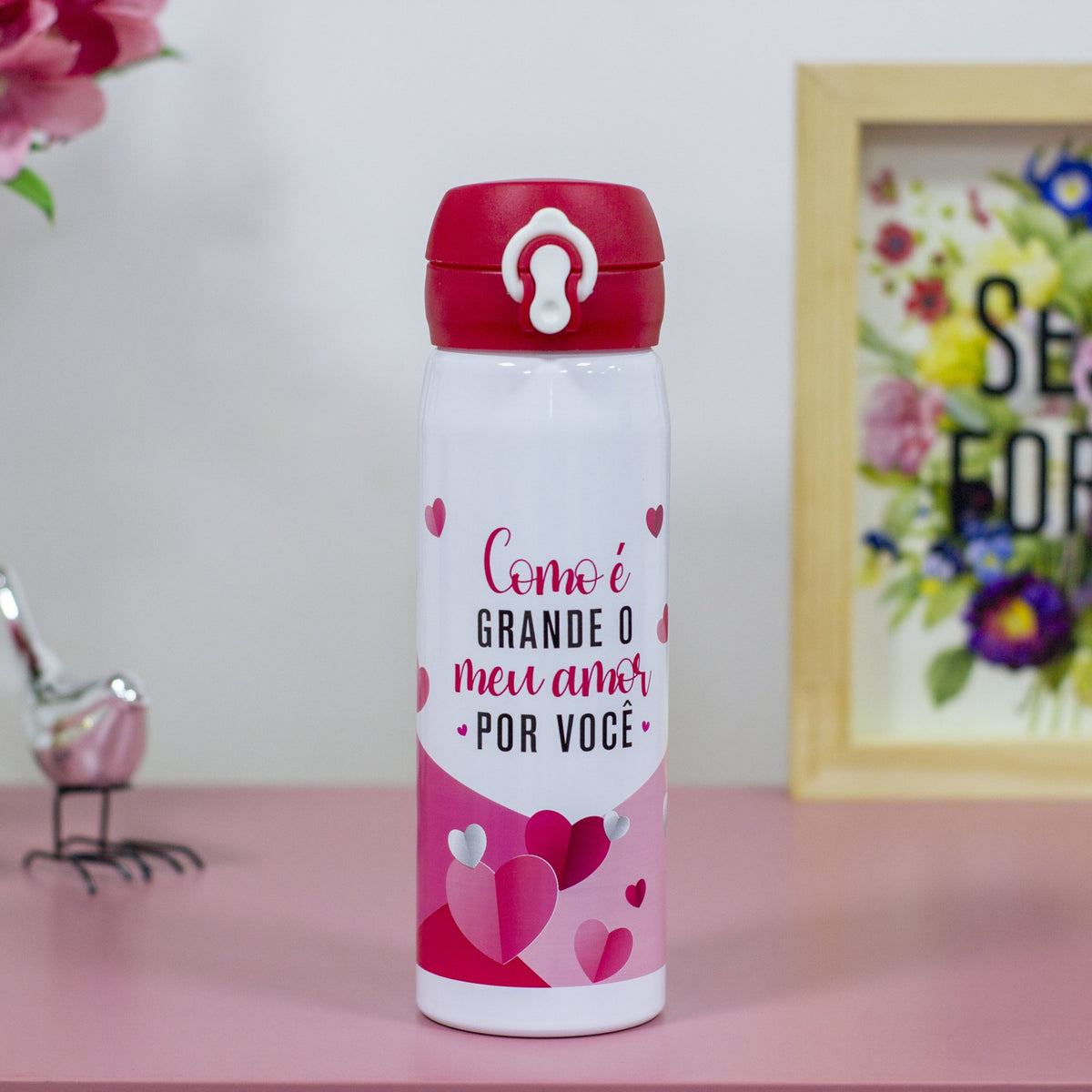 Squeeze Aluminio Frases Amor - 550 ml - Squeeze VDH02373-01