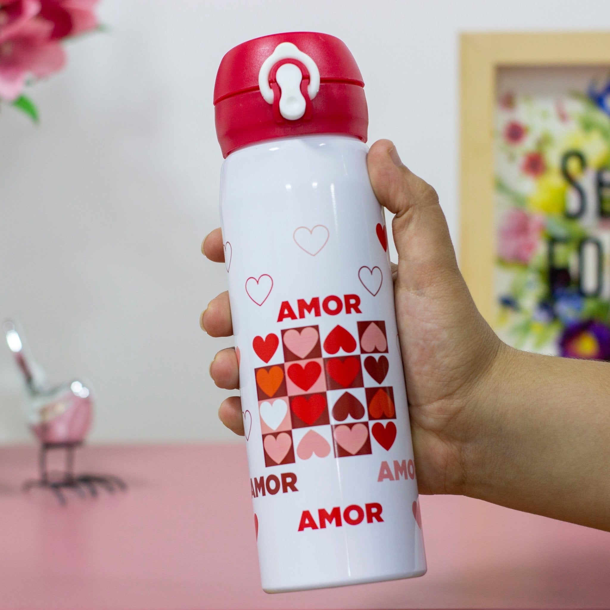 Squeeze Aluminio Frases Amor - 550 ml